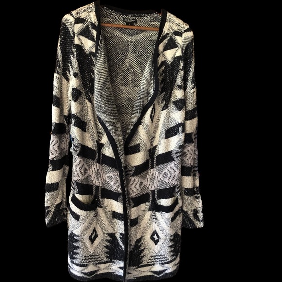 Lucky Brand Wool Blend Live in Love Longline Open Front Sweater. Medium - Picture 6 of 12